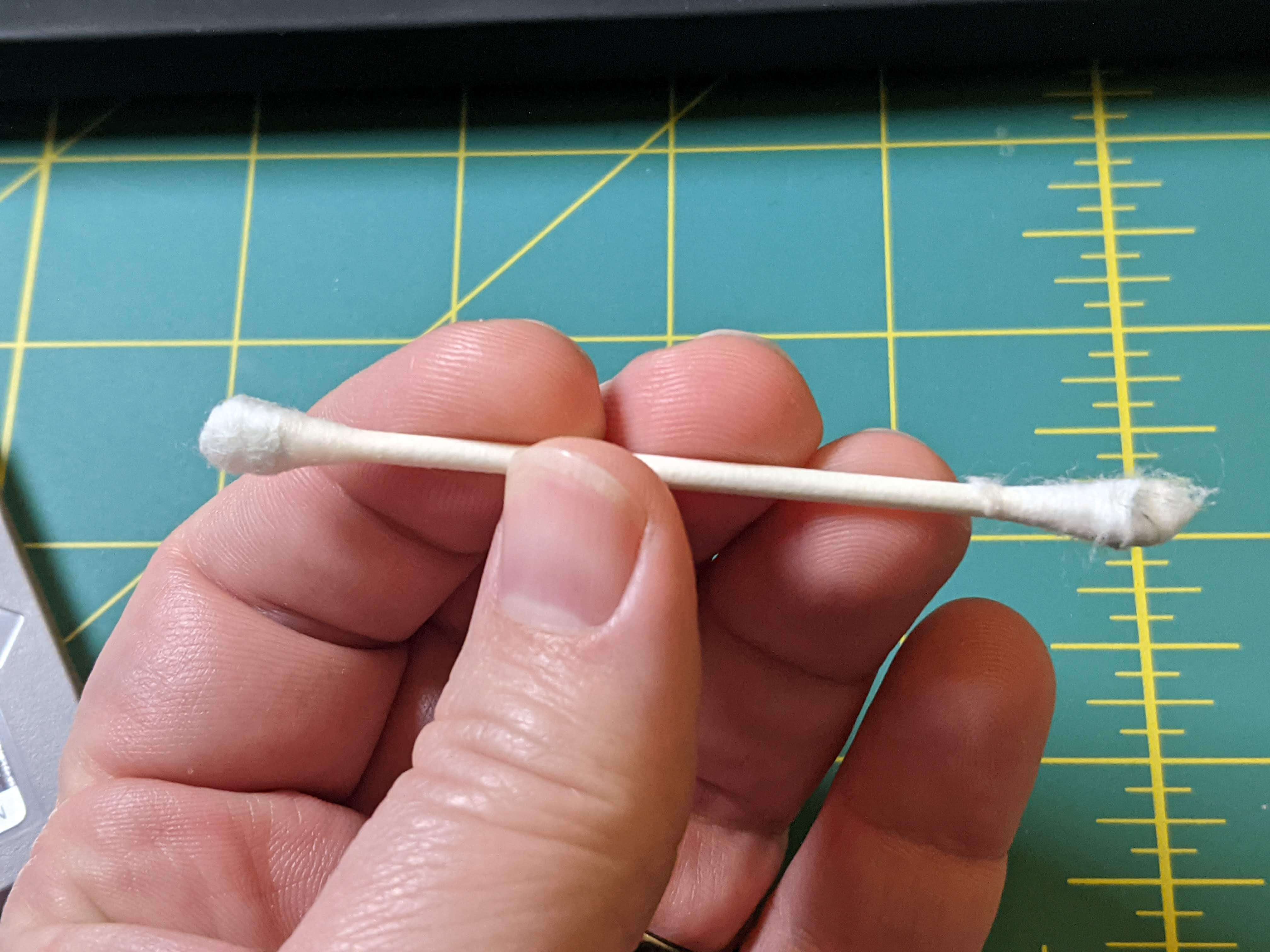 cotton swab after cleaning