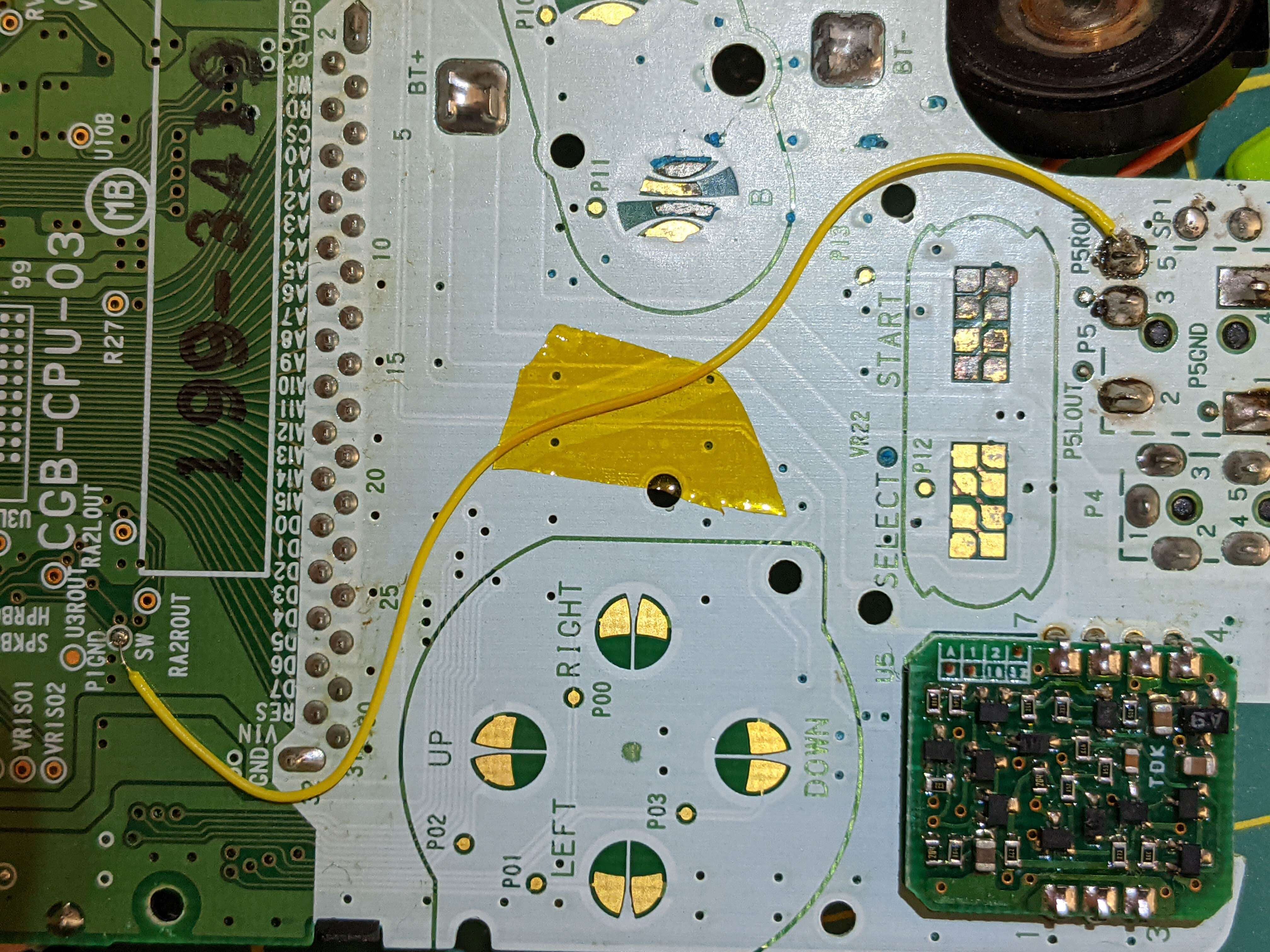 bodge wire between sw and pin 5 of headphone jack